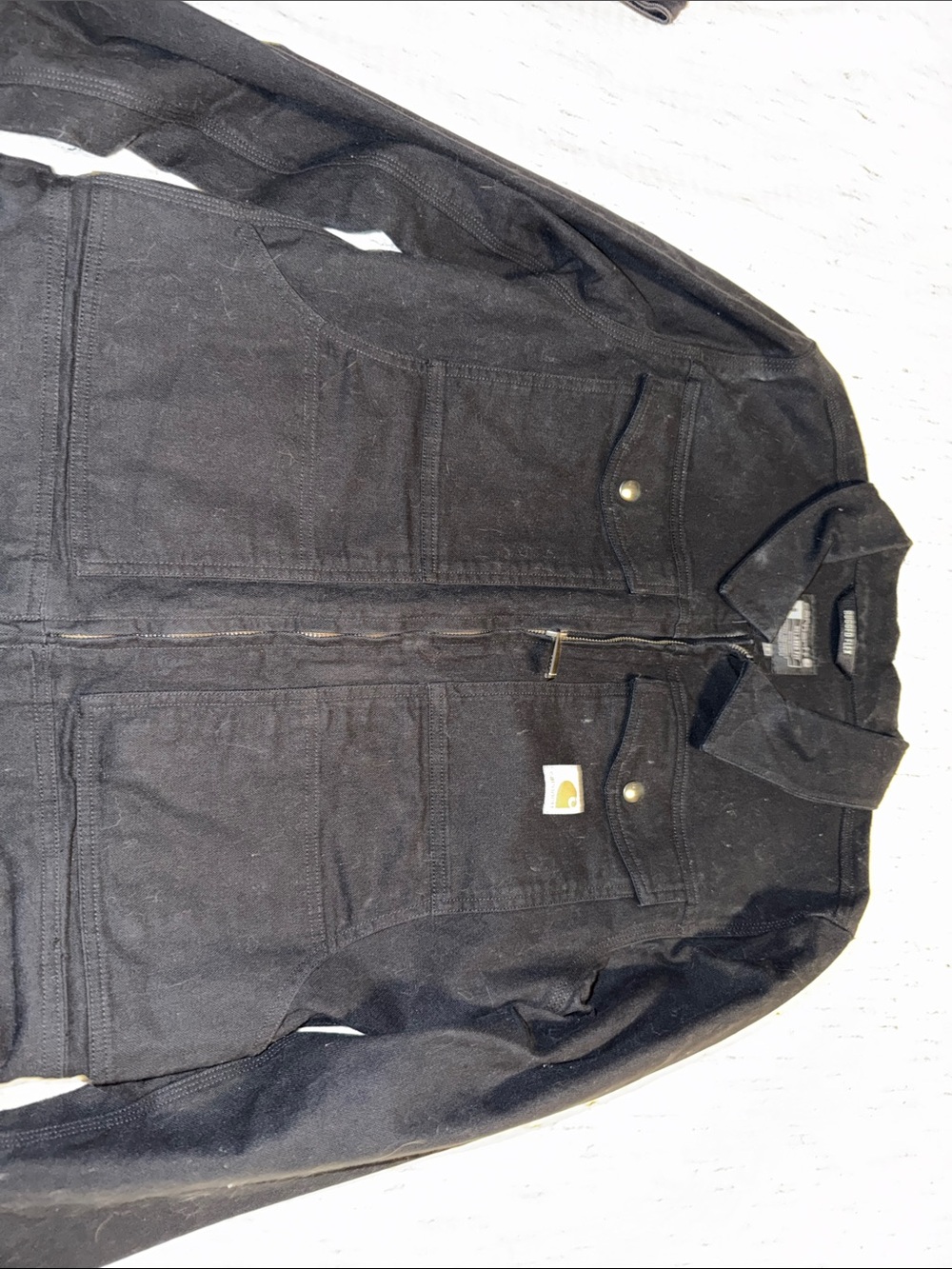 Carhartt Black Canvas Zip Jacket with Hood